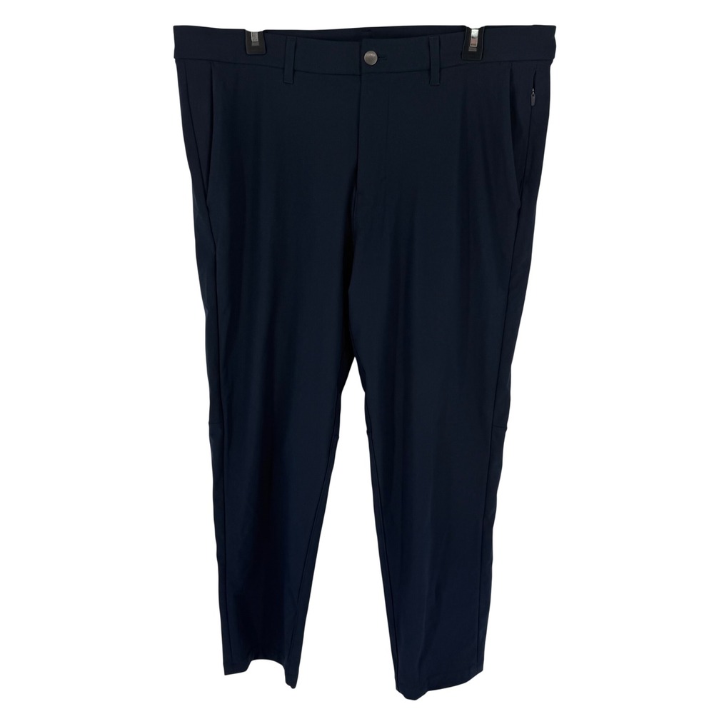 Lululemon Commission Slim-Fit Pant Warpstreme Size 36 Navy Tapered Golf Trouse